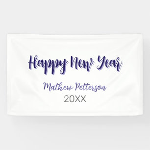 Happy new year purple black add name year simple  banner