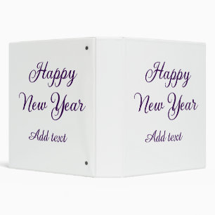 Happy new year purple calligraphy simple minimal binder