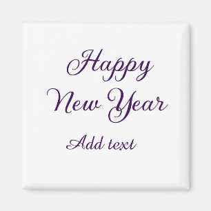 Happy new year purple calligraphy simple minimal  magnet