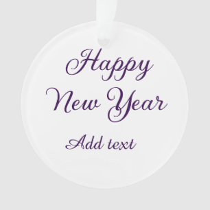 Happy new year purple calligraphy simple minimal  ornament