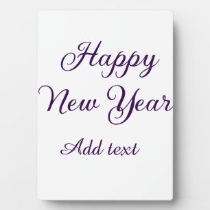 Happy new year purple calligraphy simple minimal  plaque