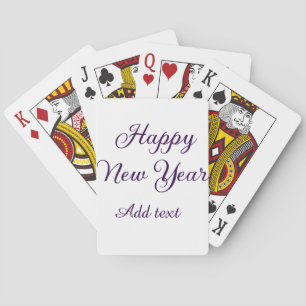 Happy new year purple calligraphy simple minimal playing cards