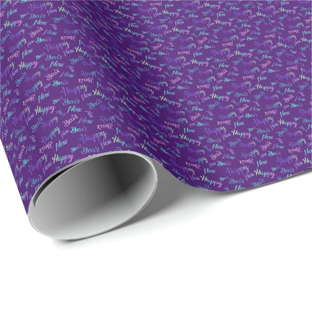 Happy New Year (Purple) Wrapping Paper (Roll Corner)