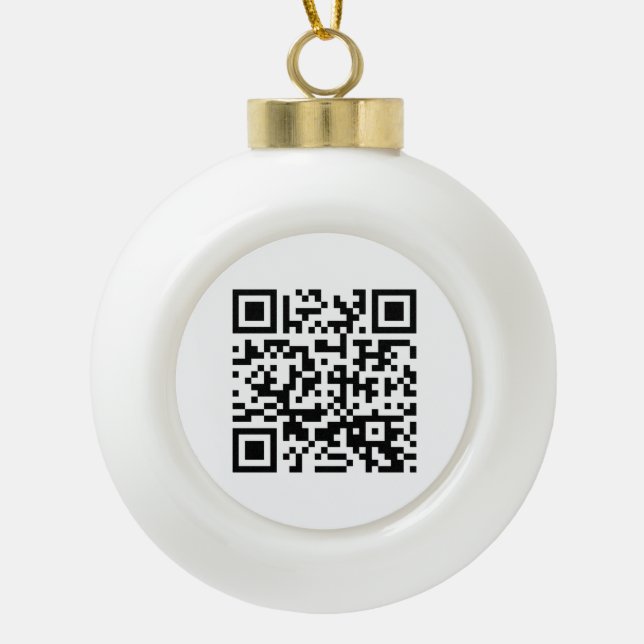 Happy New Year! -- QR Code Ceramic Ball Christmas Ornament (Front)