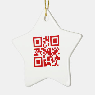 Happy New Year! -- QR Code Ceramic Ornament