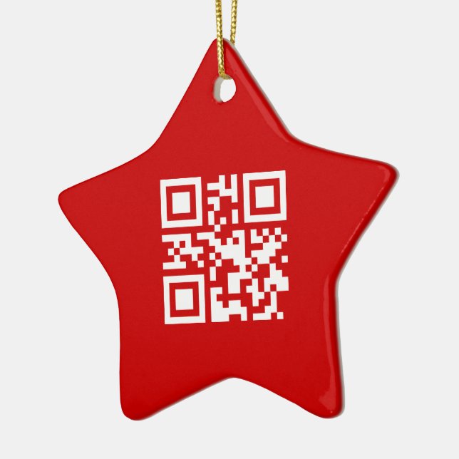 Happy New Year! -- QR Code Ceramic Ornament (Left)
