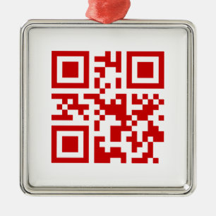 Happy New Year! -- QR Code Metal Ornament