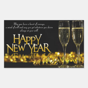 Happy New Year Rectangle Stickers