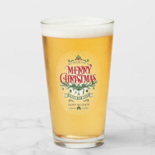 Happy New Year Red Merry Christmas Glass Tumbler