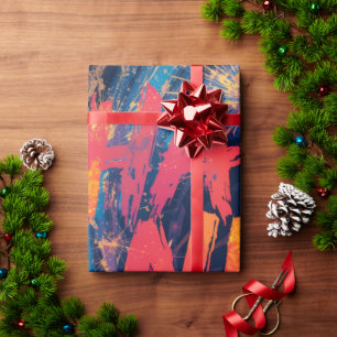 Happy New Year Red sparkle script Wrapping Paper