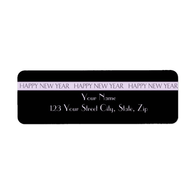 Happy New Year Return Address Labels (Front)