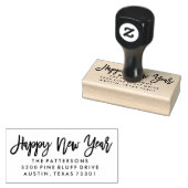 Happy New Year | Return Address Rubber Stamp (Stamped)