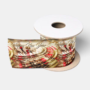 Happy New Year Ribbon Satin Ribbon