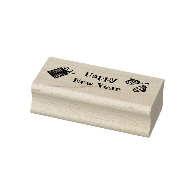 Happy New Year rubber stamp, new year Rubber Stamp (Stamp)
