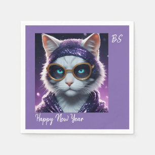 Happy New Year’s party - Cat in Disguise Napkin