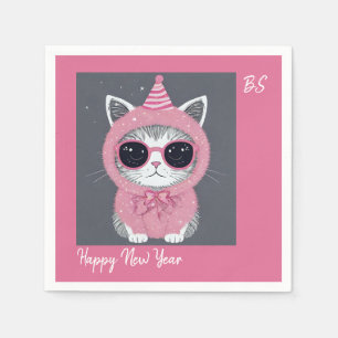 Happy New Year’s party - Cat in Disguise Napkin