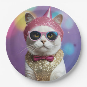 Happy New Year’s party - Cat in Disguise Paper Plate