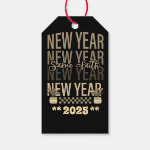 Happy New Year Same Faith gold black colour Gift Tags