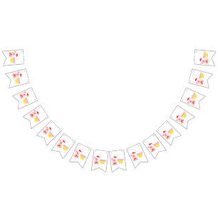 happy new year santa claus christmas pig bunting flags