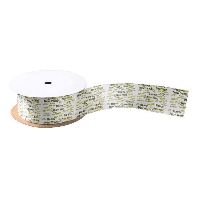 happy new year satin ribbon (Spool)