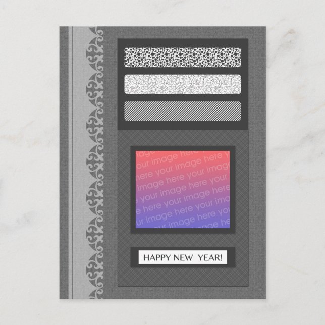 happy new year (scrapbook) holiday postcard (Front)
