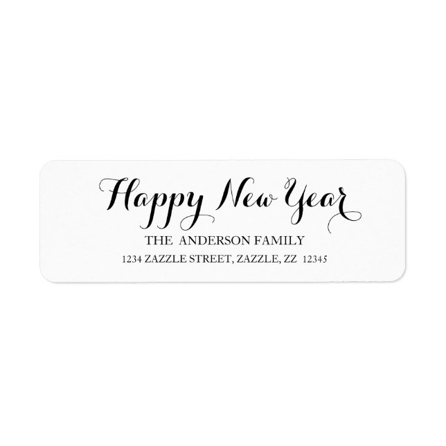 HAPPY NEW YEAR Script Modern Custom Address (Front)