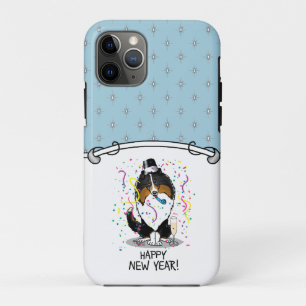 Happy New Year Shetland Sheepdog (tri colour) Cute iPhone 11 Pro Case