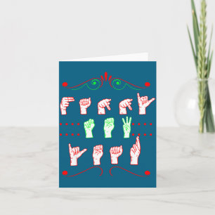 Happy New Year Sign Language Illustration Card