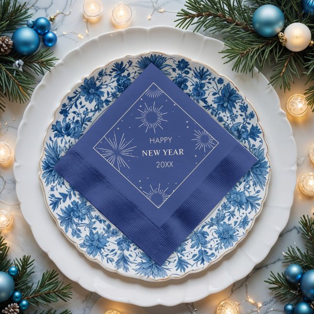 Happy New Year Silver Foil Napkins (Creator Uploaded)