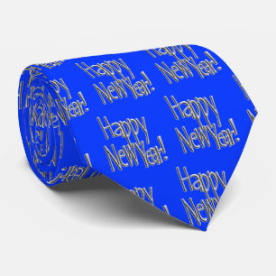 Happy New Year - Silver Text Tie