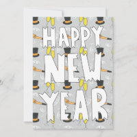 Happy New Year Sketchy Invitation