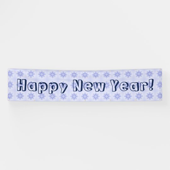Happy New Year Snowflake Blue Banner by Janz