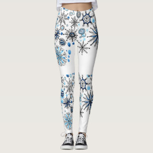 Happy New Year Snowflakes Leggings