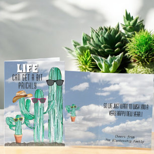 Happy New Year Southwest Saguaro Cactus Template