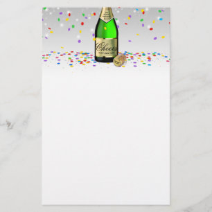 Happy New Year Sparkling Wine Bottle 2026 Stationery
