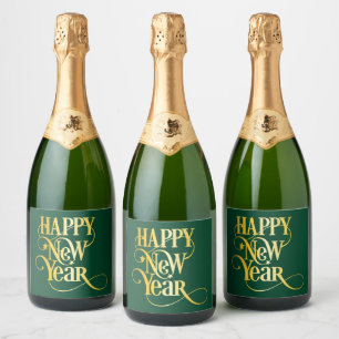 Happy New Year Sparkling Wine Label