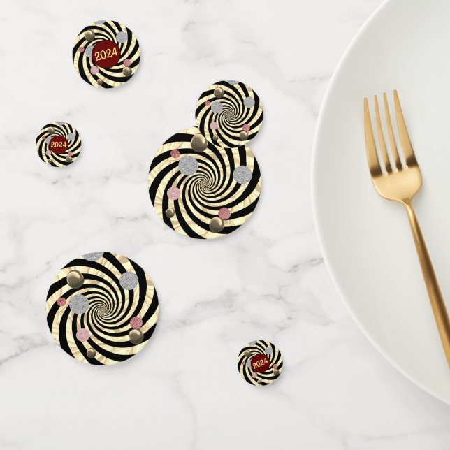 Happy New Year, spirals and bubbles  Confetti (Group)