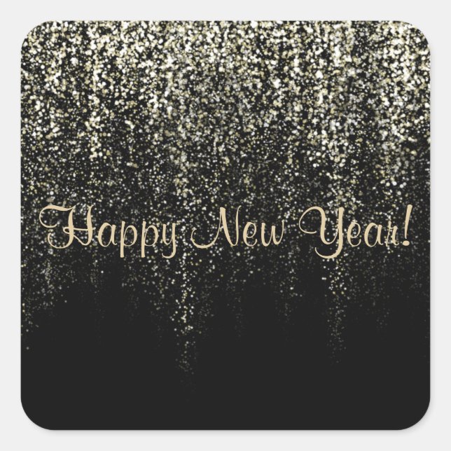 Happy New Year Square Sticker (Front)