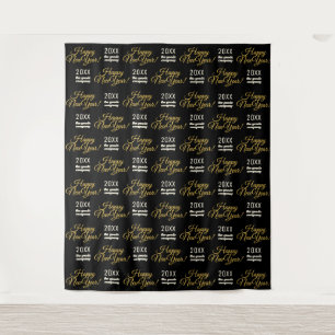 Happy New Year Step and Repeat Party Backdrop Tapestry