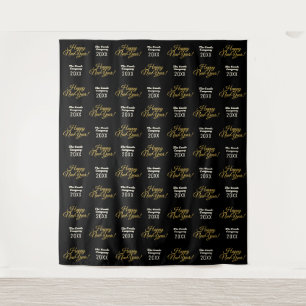 Happy New Year Step and Repeat Photo Backdrop Tapestry