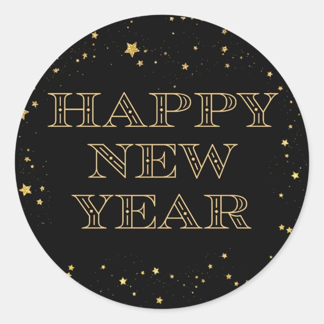 Happy New Year Sticker - New Year's Eve Party (Front)