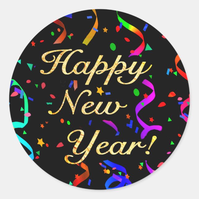 "Happy New Year!" stickers (Front)