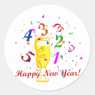 Happy New Year Stickers, Happy New Year Custom Sticker Designs