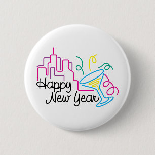 Happy New Year T-Shirts New Year's 2 Inch Round Button