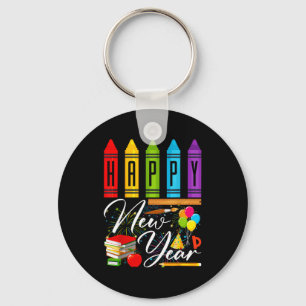 Happy New Year Teacher Fireworks New Years Eve Par Keychain