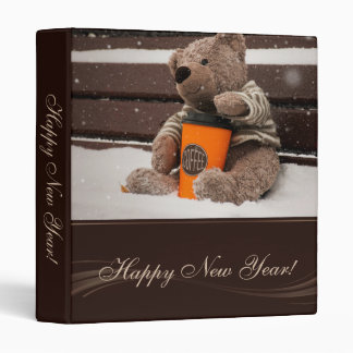 Happy New Year. Teddy Bear. Binder