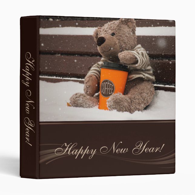 Happy New Year. Teddy Bear. Binder (Front/Spine)