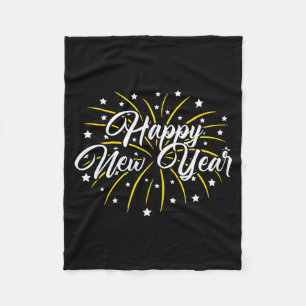 Happy New Year Tee Uni-kids Black Small Fleece Blanket