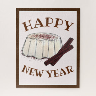 Happy New Year Tembleque Puerto Rican Pudding Jigsaw Puzzle