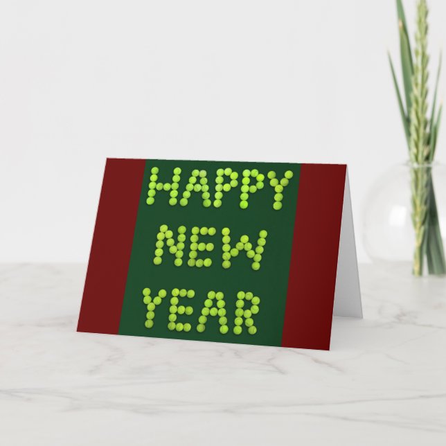 Happy New Year - Tennis Fans Holiday Card (Front)